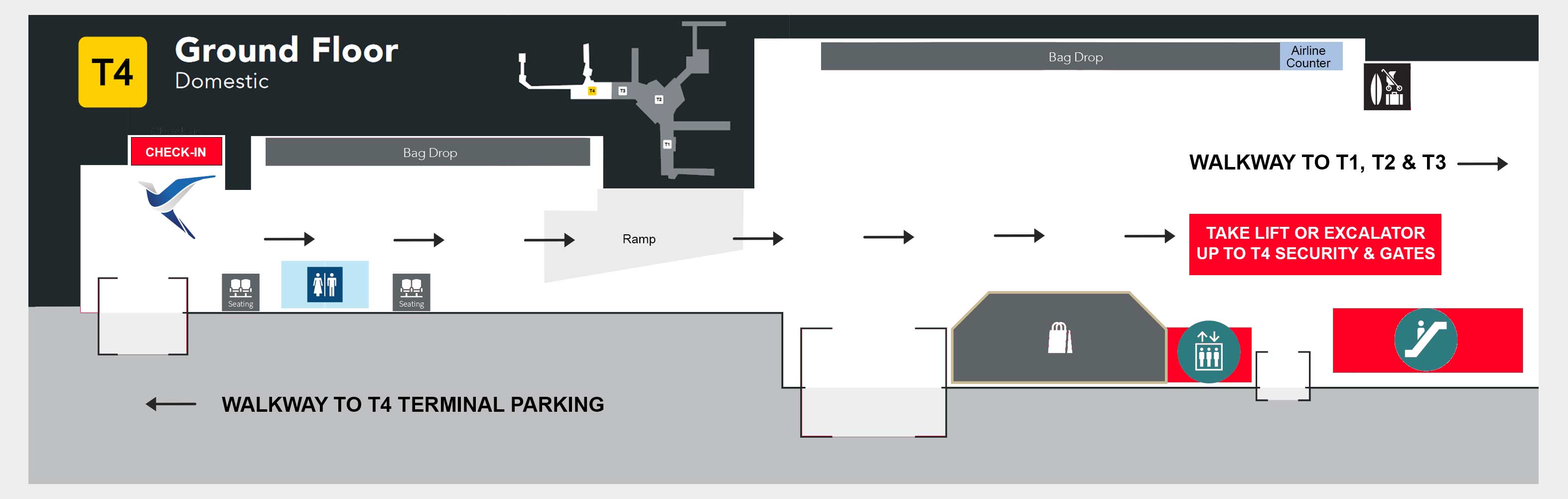 Melbourne Tullamarine Airport Terminal 4 T4 Link Airways